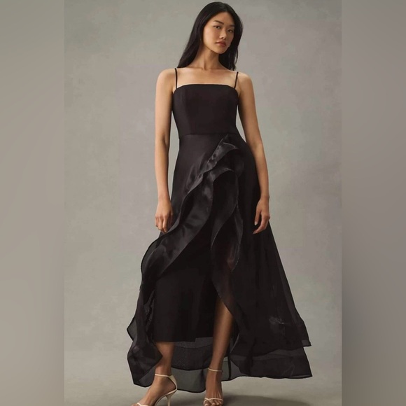 Hutch Black Sleeveless High Low Cocktail Gown - Picture 1 of 6